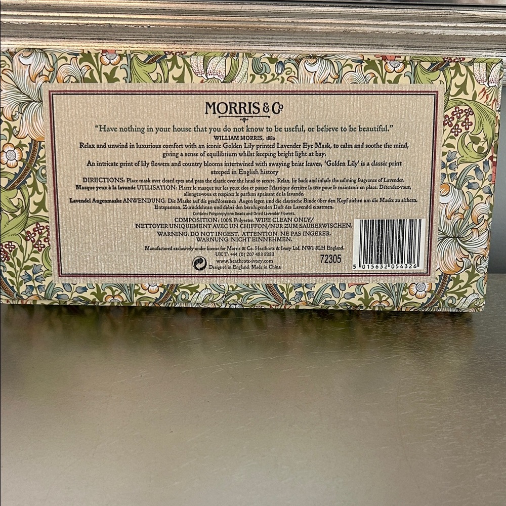 Morris & Co. Teal Plush Lavender Eye Mask - Picture 3 of 3